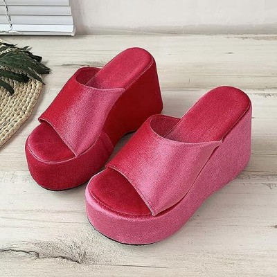 UUNDA Fashion Women Wedges(Pink , 6)