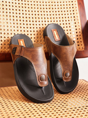 WELCOME Lightweight with Arch Support Durable Anti-Skid & Stylish Dailywear| Men Sandals(Tan , 10)
