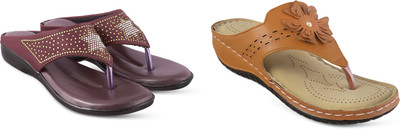 hunyza footwear Women Flats(Brown, Beige , 7)