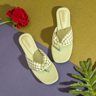 Gerief Women Flats(Green , 9)