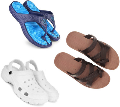 Vomoya Men Sandals(Blue, Brown, White , 7)