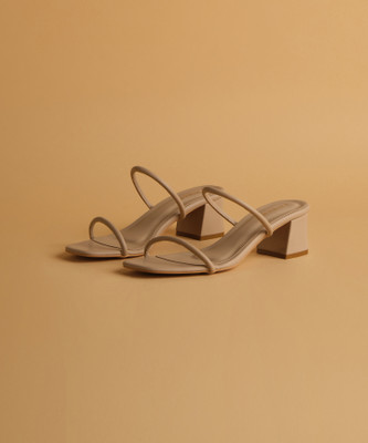 ERIDANI Women Heels(Beige , 7)