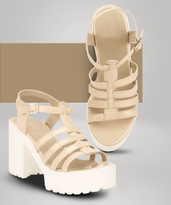 Stepee Women Wedges(Beige , 37)