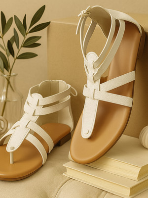 GLEMATOZ Women Flats(White , 7)