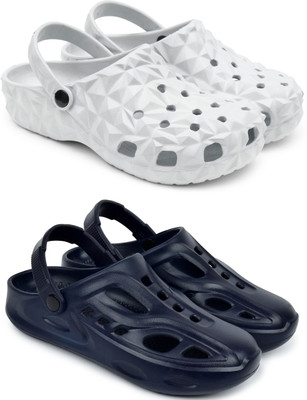 Golf Men Clogs(Grey, Blue , 6)