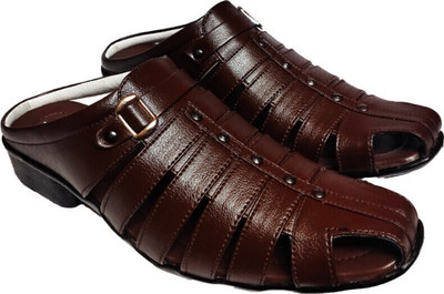 RURAL CRAFT Men Sandals(Brown , 9)