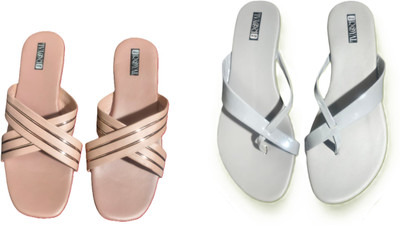 Nicesteps Women Flats(Grey, Brown , 7)