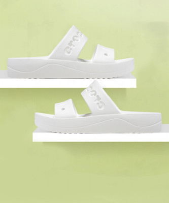 CROCS Baya Platform Women Clogs(White , 6 UK/India)