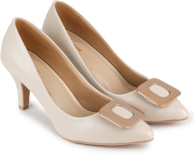 Shezone Women Heels(Off White , 6)
