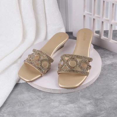 METRO Women Heels(Gold , 7)