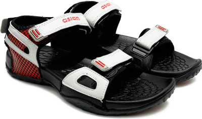 asian Men Sports Sandals(Black, Grey , 8)