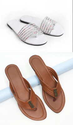 RTC ROYAL TRADING COMPANY Women Flats(Pink, White , 7)