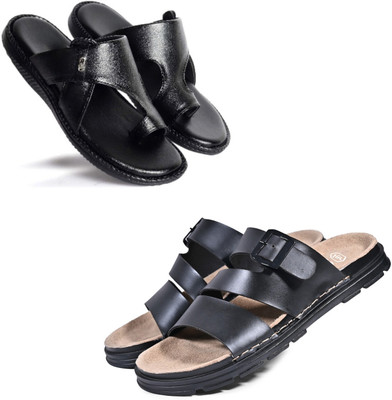 Walkivo Men Sandals(Black , 6)