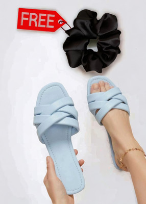 Xtepe Women Slides(Blue , 8)