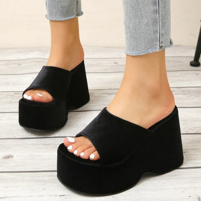 Gloglamp Women Wedges(Black , 5)