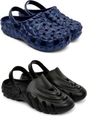 Golf Men Clogs(Blue, Black , 6)