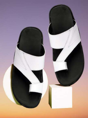Buxton Men Sandals(Black, White , 7)