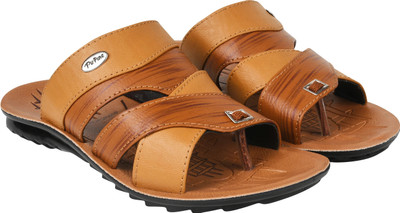Pu-Pine Trending Stylish Slipper Flipflop Men Sandals(Tan, Brown , 8)