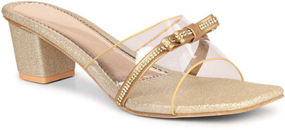 areeba Women Heels(Gold , 6)