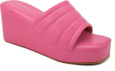 FENTACIA Women Wedges(Pink , 4)