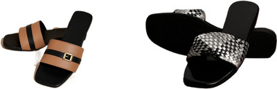 Dualstep Women Flats(Black, Brown, Black , 7)