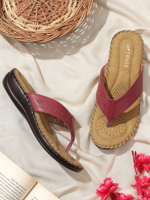 TRASE Soft Ortho Women Flats(Maroon , 8)