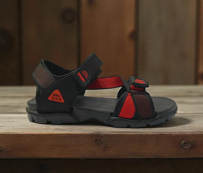 Classica Men Sandals(Red, Black , 8)
