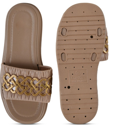 HELEEY Women Flats(Beige , 6)