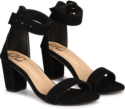 DBCOOPER Women Heels(Black , 3)