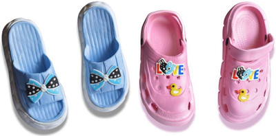 footpedia Women Wedges(Pink, Blue , 3)