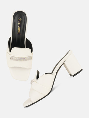 Dressberry Women Heels(White , 8)