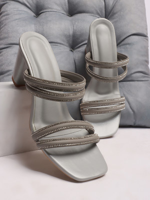 TRIKSY Women Heels(Grey , 3)