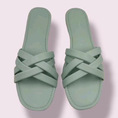 nkkucreaton Women Flats(Green , 8)