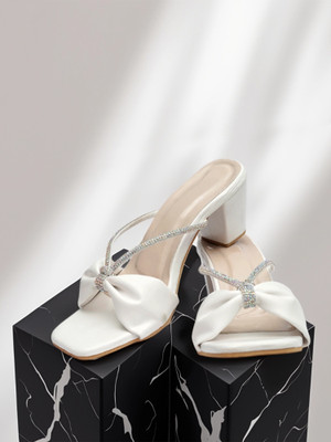 Flowers Life Women Heels(White , 5)