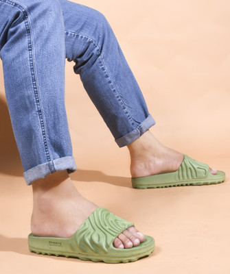 BERSACHE Men Slides(Green , 9)