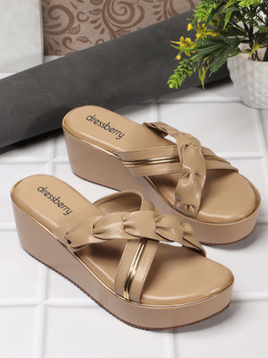 Dressberry Women Heels(Beige , 6)