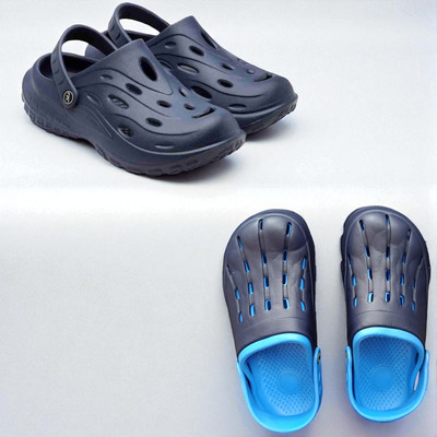 Monrav Men Clogs(Navy, Blue , 6)