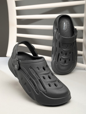 action COOL 1001 Stylish Comfortable Lightweight Casual Slip On Clogs Men Sandals(Black , 8)