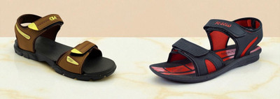 Classica Men Sandals(Brown, Black, Red , 10)