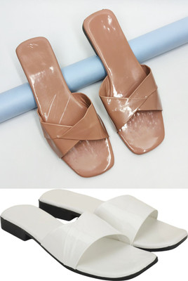 RTC ROYAL TRADING COMPANY Women Flats(White, Pink , 9)