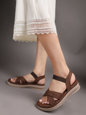 SUKUN Women Casual(Brown , 8)