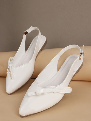 TRYME Women Flats(White , 8)