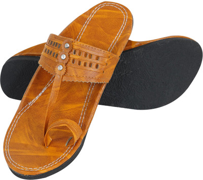 DFR Ethnic Sandals For Boys Men Comfortable Men's Rajasthani Slipper Chappals Men Casual(Tan , 6)