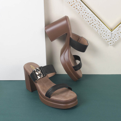 METRO Women Heels(Black , 4)