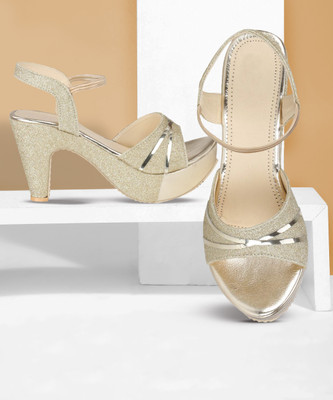 Digni Women Heels(Gold , 3)