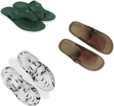 Vomoya Men Sandals(Green, Tan, White , 8)