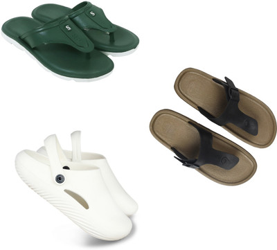Vomoya Men Sandals(Green, Black, White , 10)