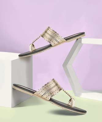 Bata Women Flats(Gold , 4)