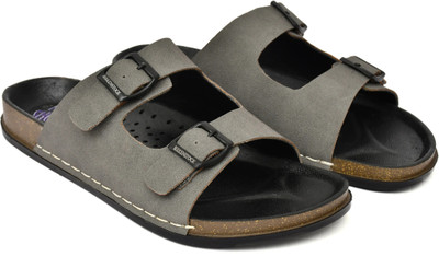MKS Men Sandals(Grey, Black , 8)