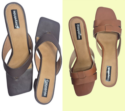 Cozystride Women Heels(Brown, Brown , 9)